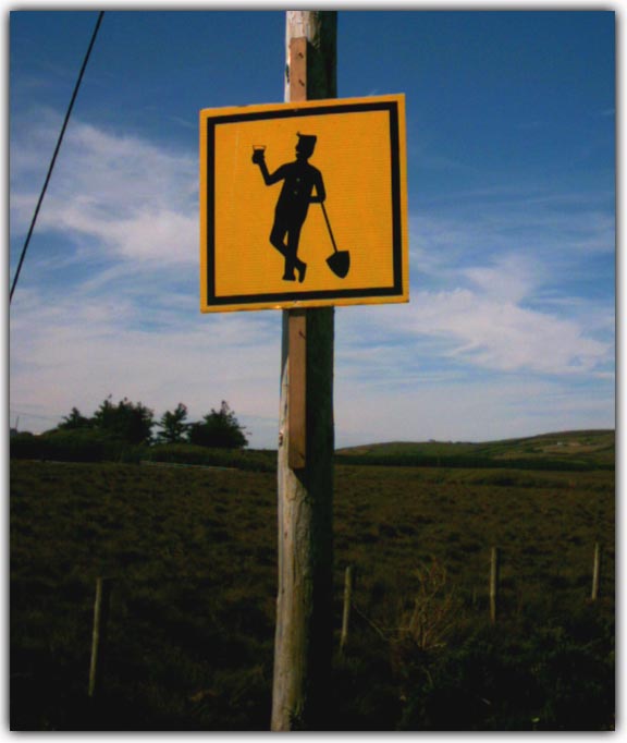 Road sign at Ballycroy, Co. Mayo, Ireland.