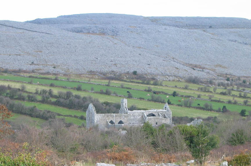 View of abbey and Abbey Hill