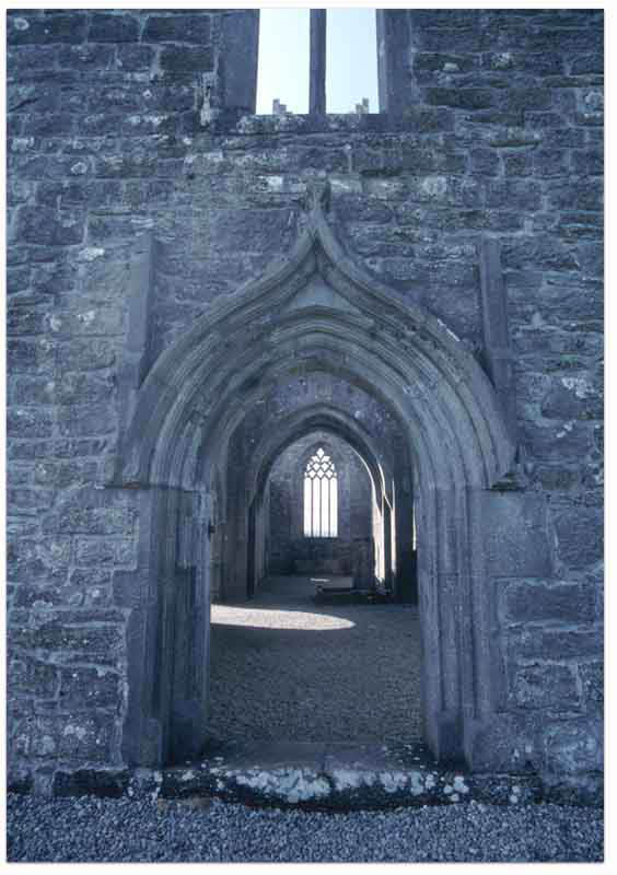 Front door of Rosserk Friary, Co. Mayo, Ireland.